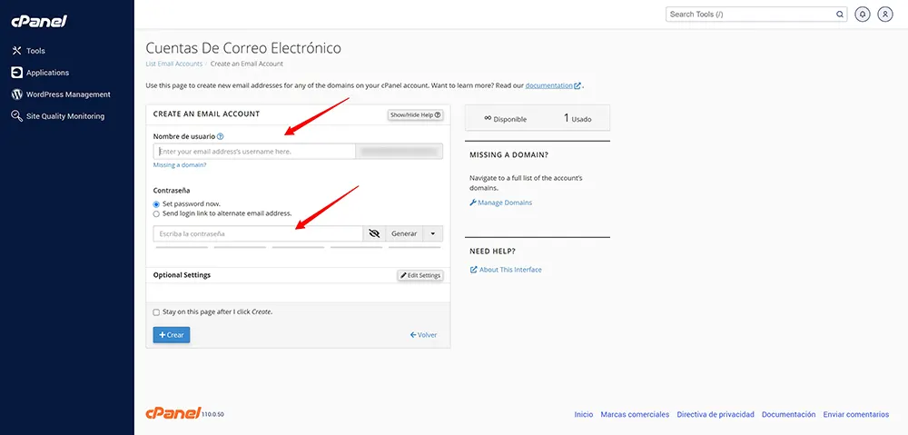 nombre-credenciales-mail-cpanel