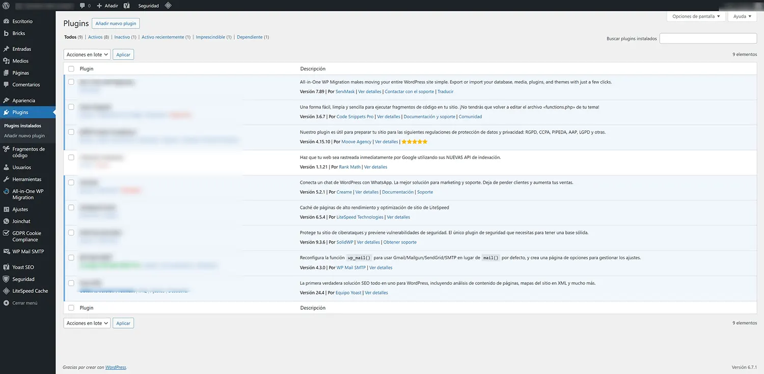 panel-administracion-plugins-wordpress
