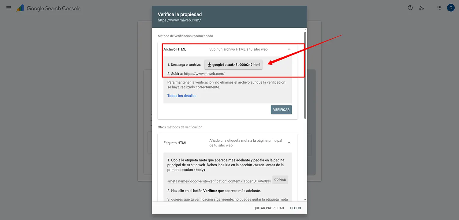 verificar-html-google-search-console