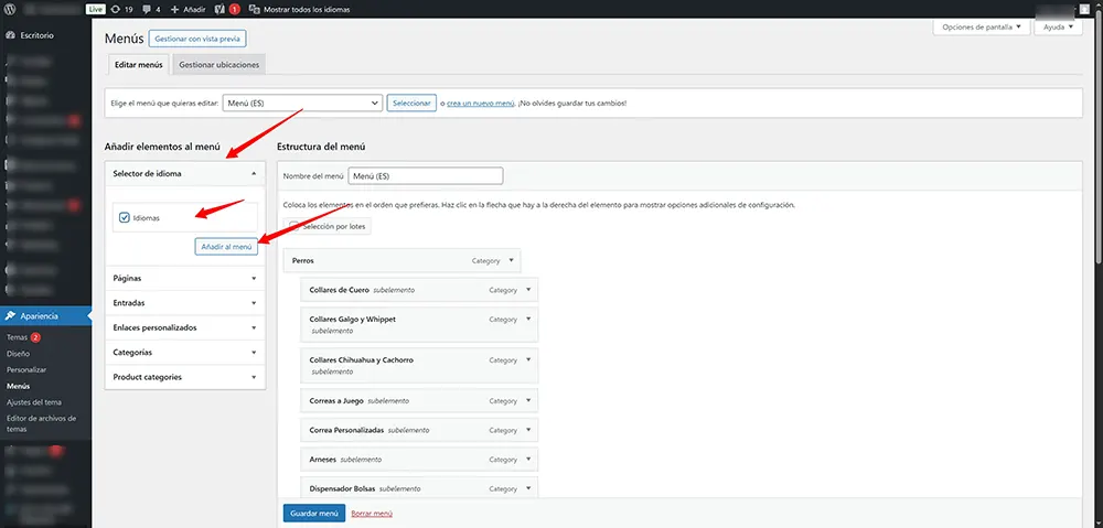 añadir-idiomas-menu-wordpress