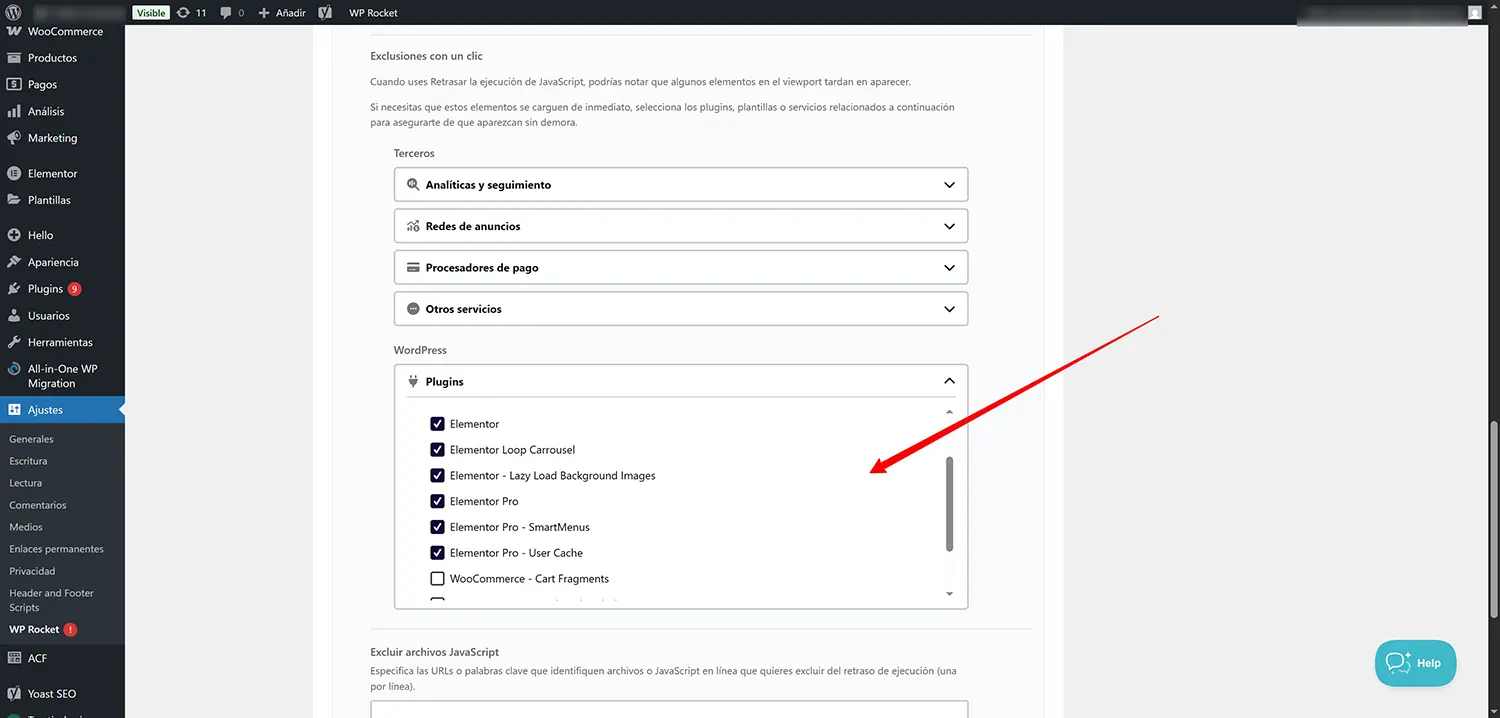 añadir-ordenes-wp-rocket
