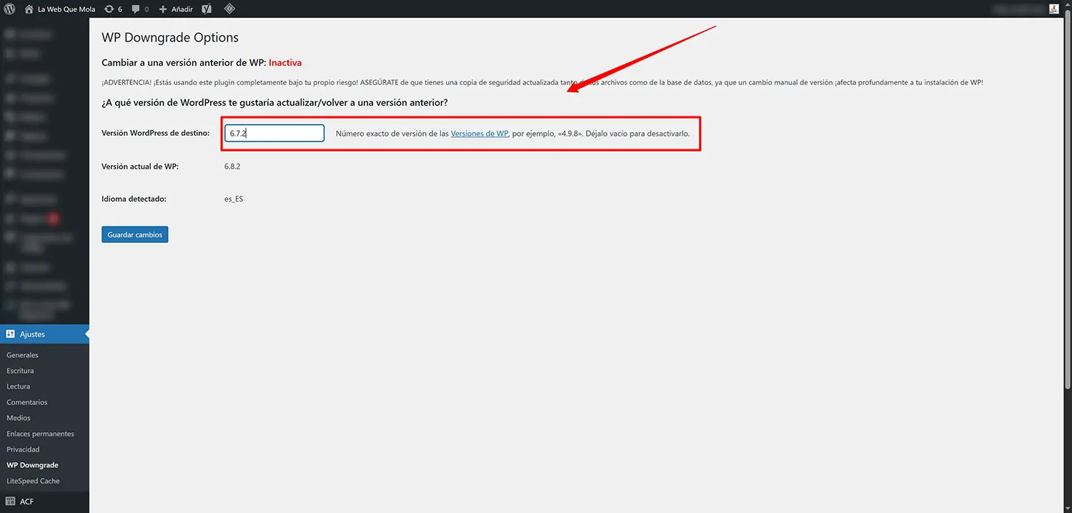 añadir-version-downgrade-wordpress
