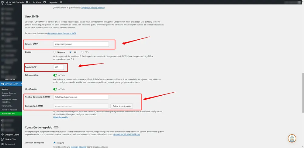 conexion-hosting-smtp