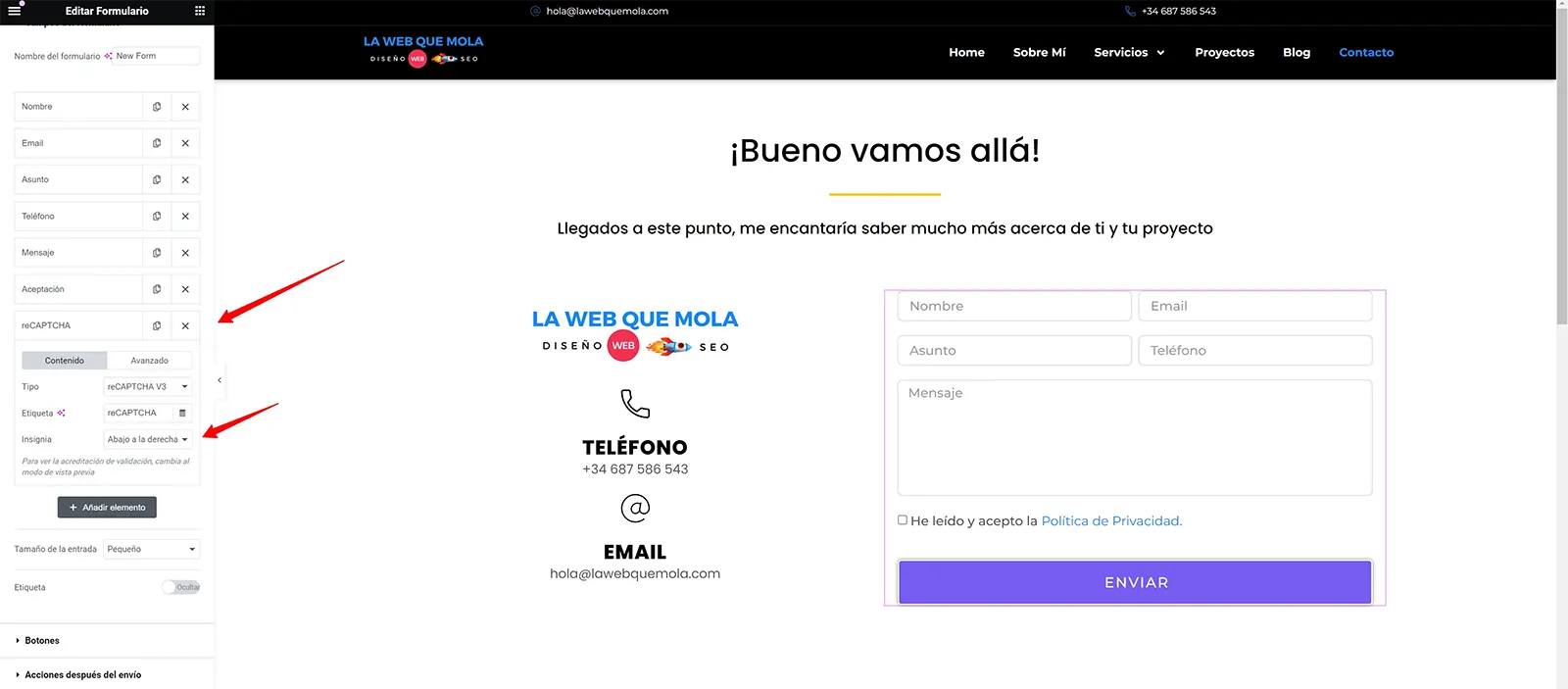 elementor-recaptcha-optciones