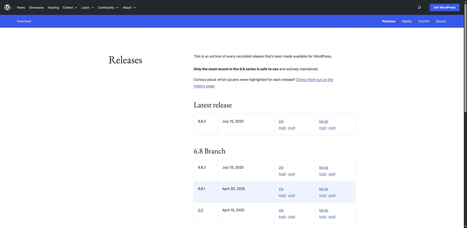 pagina-versiones-wordpress